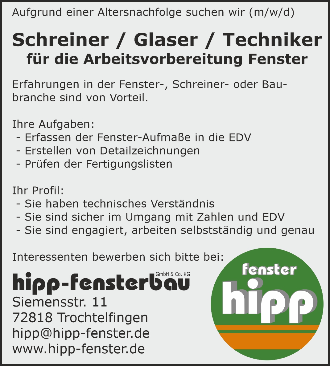 Stellenangebot